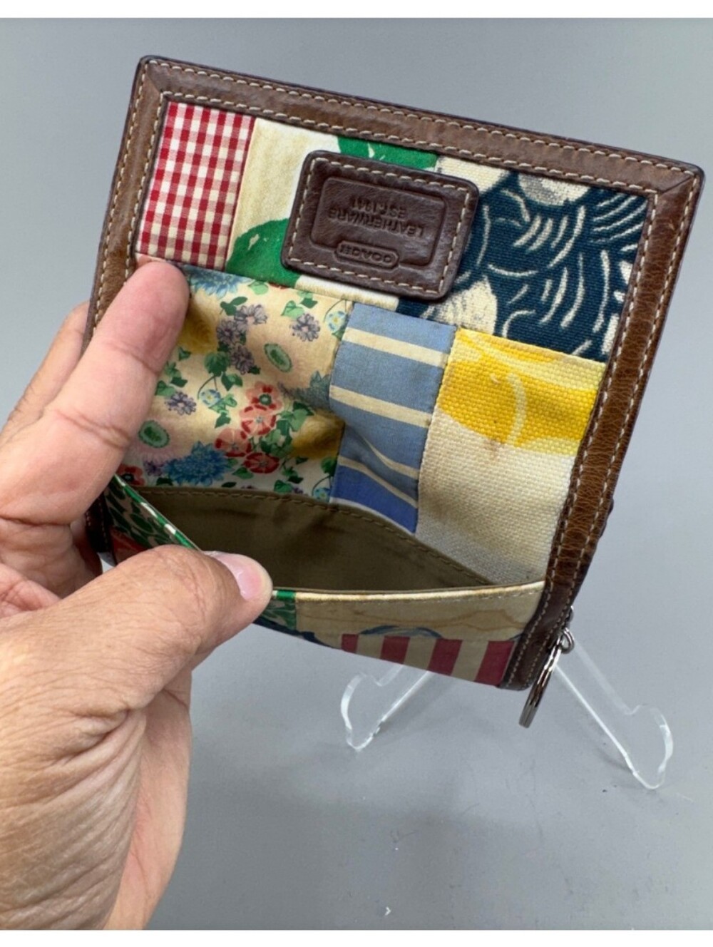 Coach Patchwork Multicolor Key Wallet - Picture 2 of 8